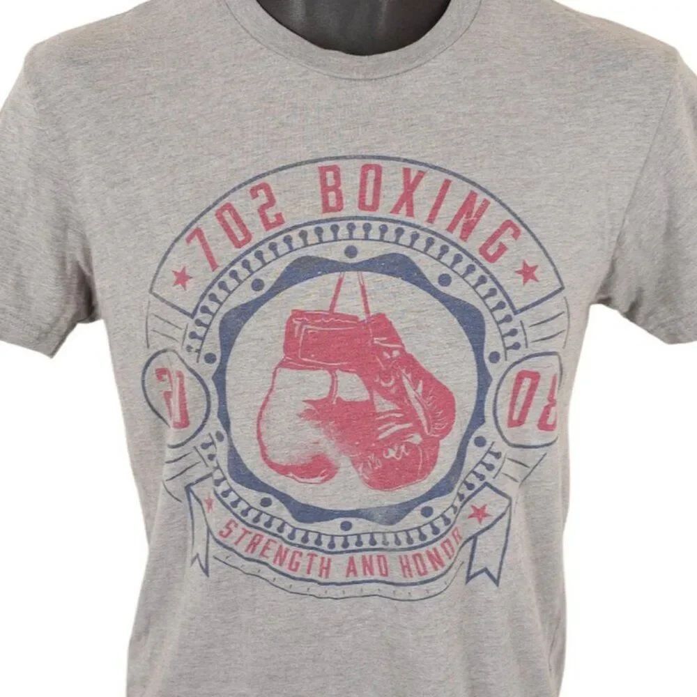 702 Boxing T Shirt Mens Size XS Gray 2008 Las Vegas Combat Academy
